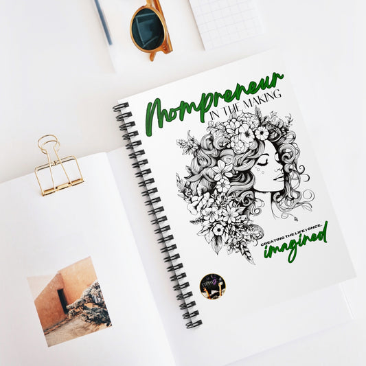 Mompreneur In the Making - Green Spiral Notebook - Ruled Line