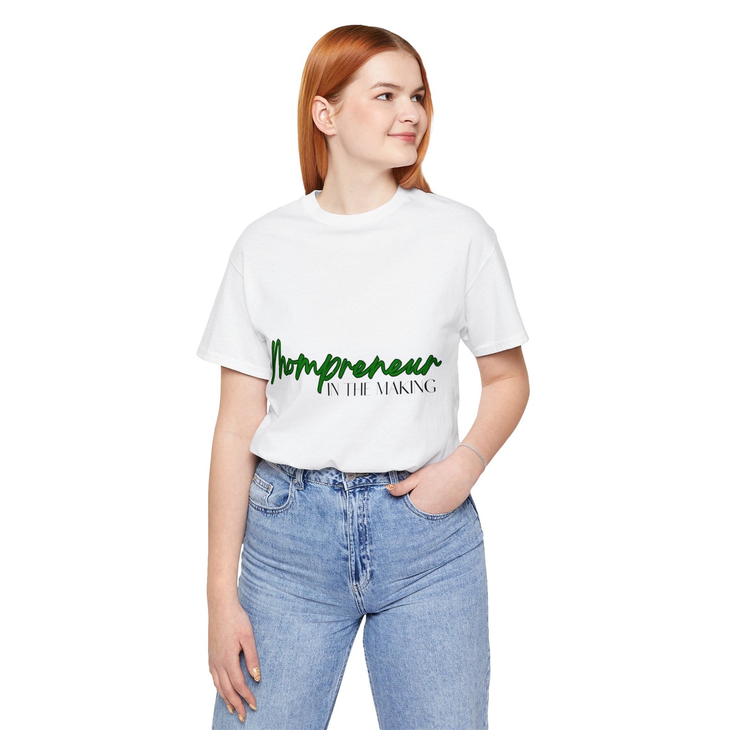 MOMPRENEUR IN THE MAKING UNISEX JERSEY SHORT SLEEVE TEE-GREEN