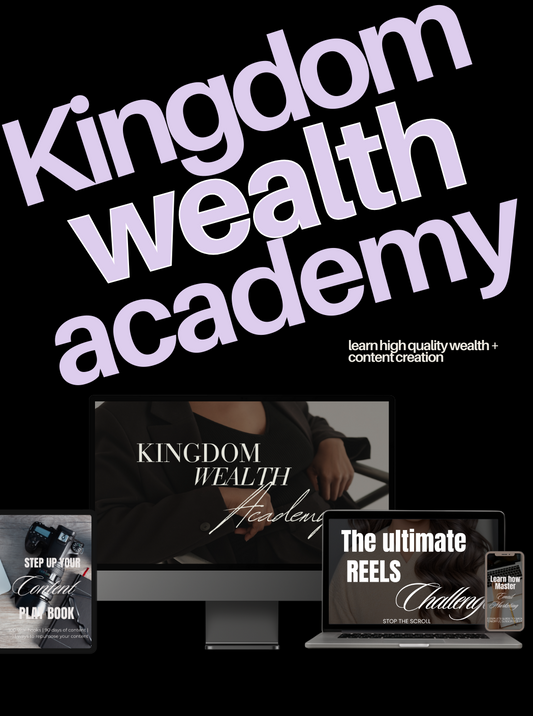 KWA: KINGDOM WEALTH ACADEMY  a Christian MRR course that teaches multiple streams of income and building wealth based on biblical principles.